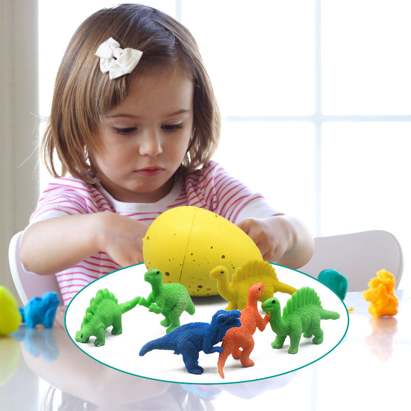 Påskemagisk dinosauræg legetøj med farverige skaller, der gemmer en dinosaur-overraskelse.