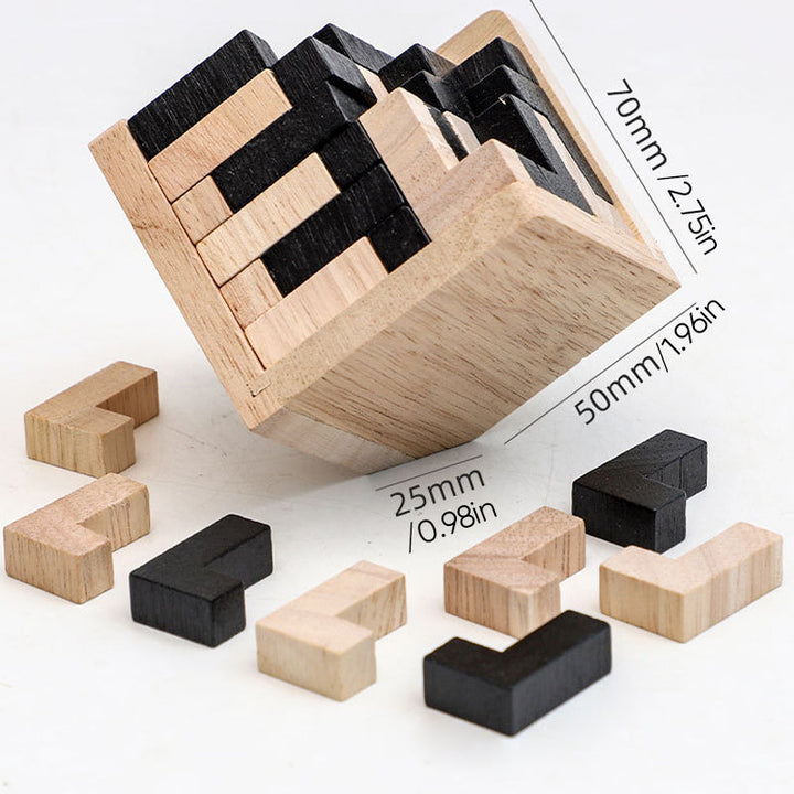 Træ hjernevrider spil, håndlavet og 3D-designet, tester fantasi og giver underholdning. Velegnet som gave til teenagere.