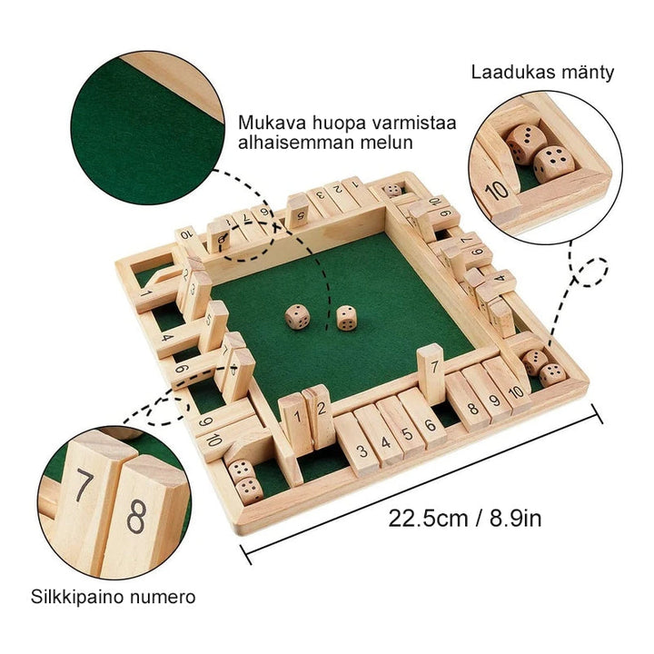 Træundervisningsbrætspil: klassisk design, højkvalitets fyrretræ, sjovt for hele familien, 9x9 tommer.