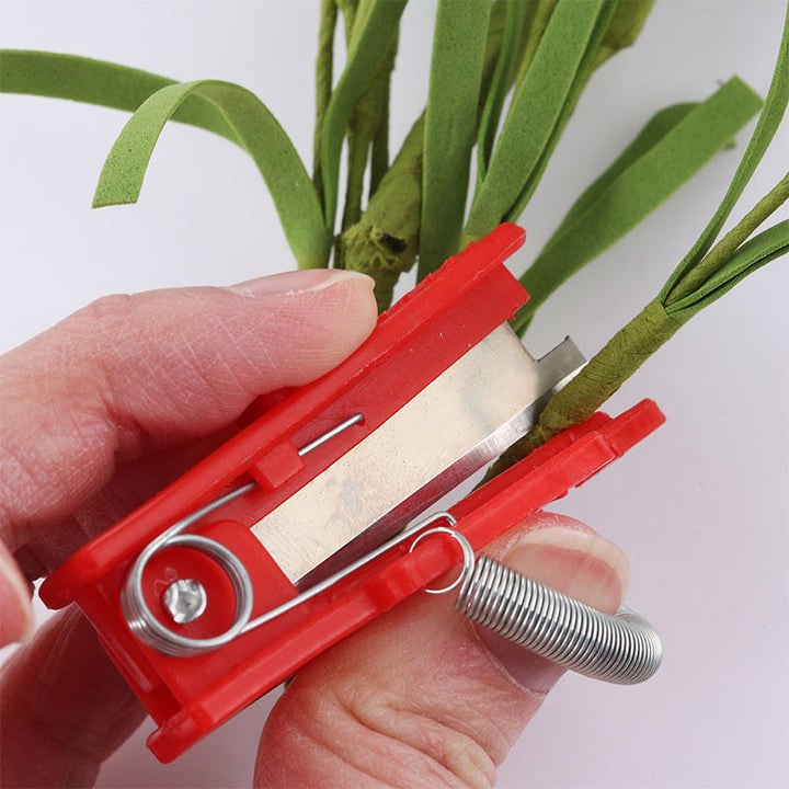 Gartnerkniv med tommelfingerblad, skarp klinge og fjederstruktur, ergonomisk, sikker til høst, tilfældig farve