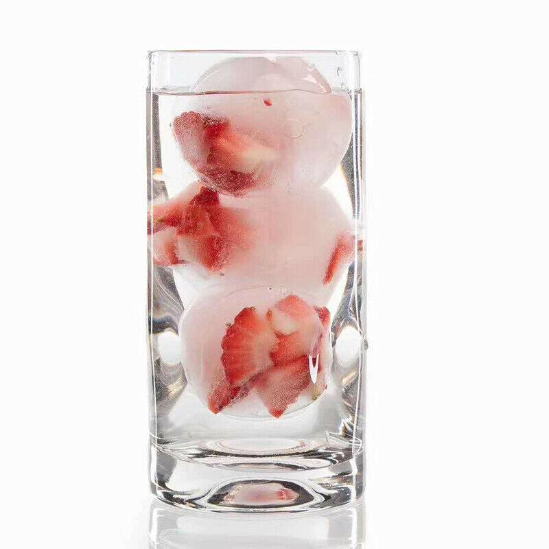 Rund silikoneisform, der laver store, 5,5 cm holdbare isbolde til cocktails og drikkeafkøling.
