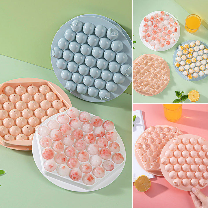 Rund iskugleform: Pink og blå, PE-materiale, nem aftagelig, perfekte runde isterninger til drikkevarer.