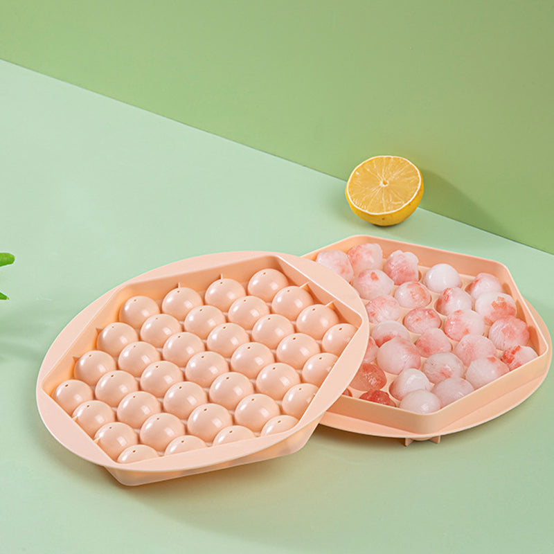 Rund iskugleform: Pink og blå, PE-materiale, nem aftagelig, perfekte runde isterninger til drikkevarer.