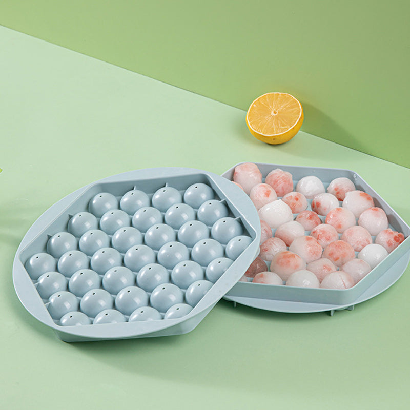 Rund iskugleform: Pink og blå, PE-materiale, nem aftagelig, perfekte runde isterninger til drikkevarer.