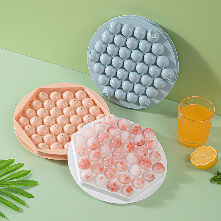 Rund iskugleform: Pink og blå, PE-materiale, nem aftagelig, perfekte runde isterninger til drikkevarer.