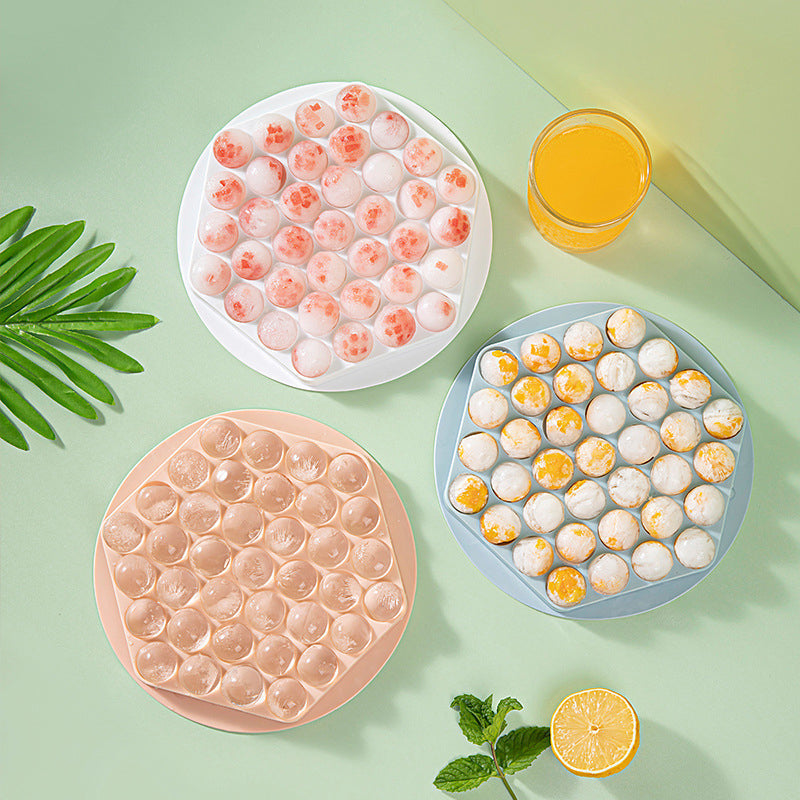 Rund iskugleform: Pink og blå, PE-materiale, nem aftagelig, perfekte runde isterninger til drikkevarer.