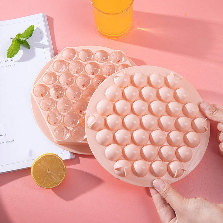 Rund iskugleform: Pink og blå, PE-materiale, nem aftagelig, perfekte runde isterninger til drikkevarer.