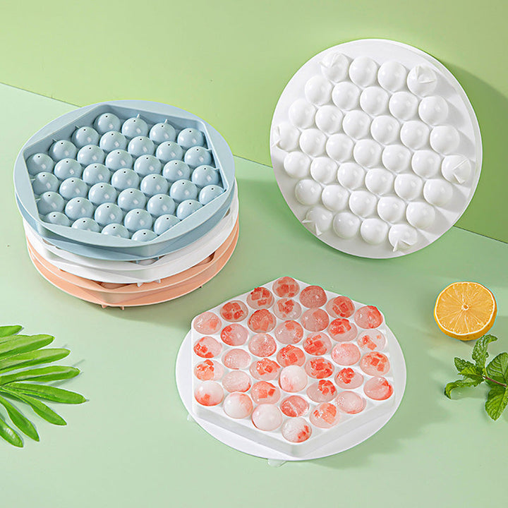 Rund iskugleform: Pink og blå, PE-materiale, nem aftagelig, perfekte runde isterninger til drikkevarer.