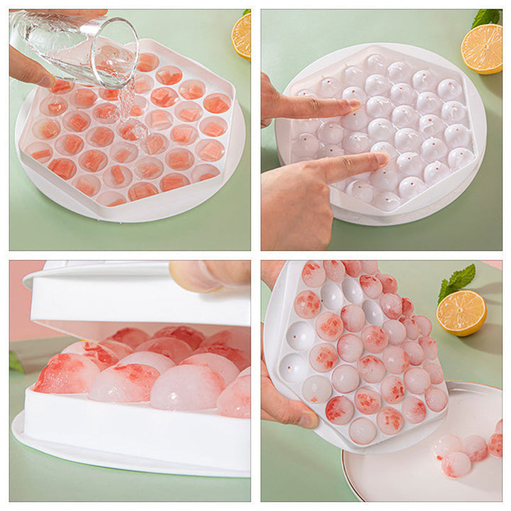 Rund iskugleform: Pink og blå, PE-materiale, nem aftagelig, perfekte runde isterninger til drikkevarer.