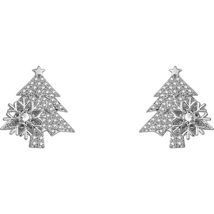 Drejende juletræ øreringe til kvinder, stilfulde i guld og sølv, fremhæver festlig stil med drejelig dekoration.