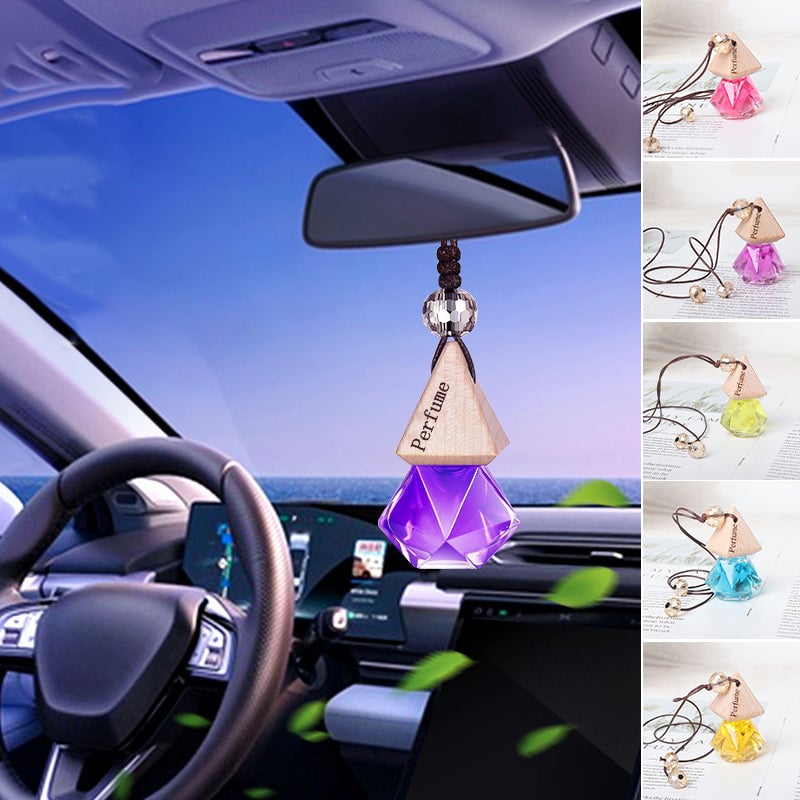 Frischer Autoduft-Anhänger, Holz und Glas, kompakt und stilvoll, passend für alle Autos, verleiht dem Auto Persönlichkeit.