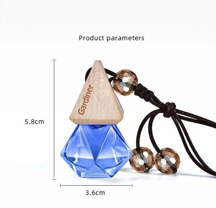 Frischer Autoduft-Anhänger, Holz und Glas, kompakt und stilvoll, passend für alle Autos, verleiht dem Auto Persönlichkeit.