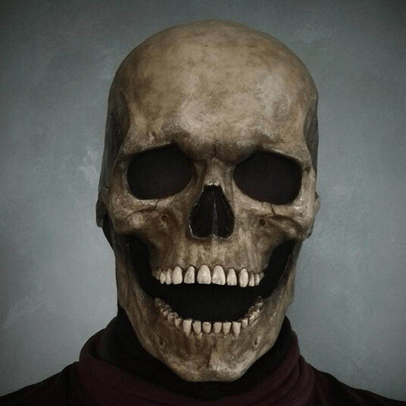 Realistisk unisex hjelm til Halloween, detaljeret design, lavet af kvalitetsmaterialer