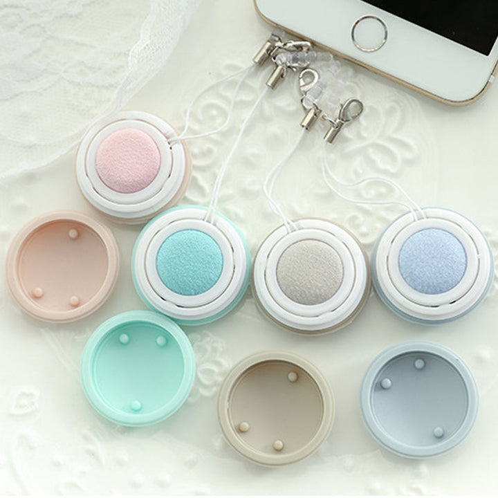 Romantisk macaron telefonrenser i pastelfarver, lyserød, blå, grøn, khaki. Elegant tilbehør til voksne.