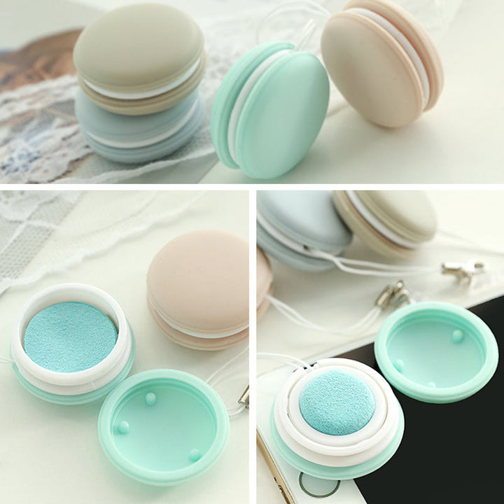 Romantisk macaron telefonrenser i pastelfarver, lyserød, blå, grøn, khaki. Elegant tilbehør til voksne.