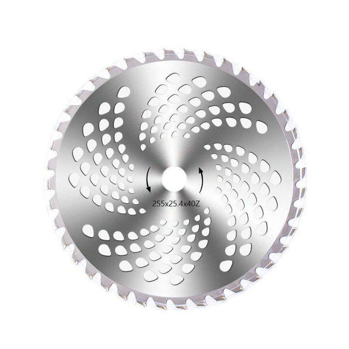 Plæneklipper savblad, metallegering, skarpt 40/60/80-tandet design, klipper effektivt græs og buske.