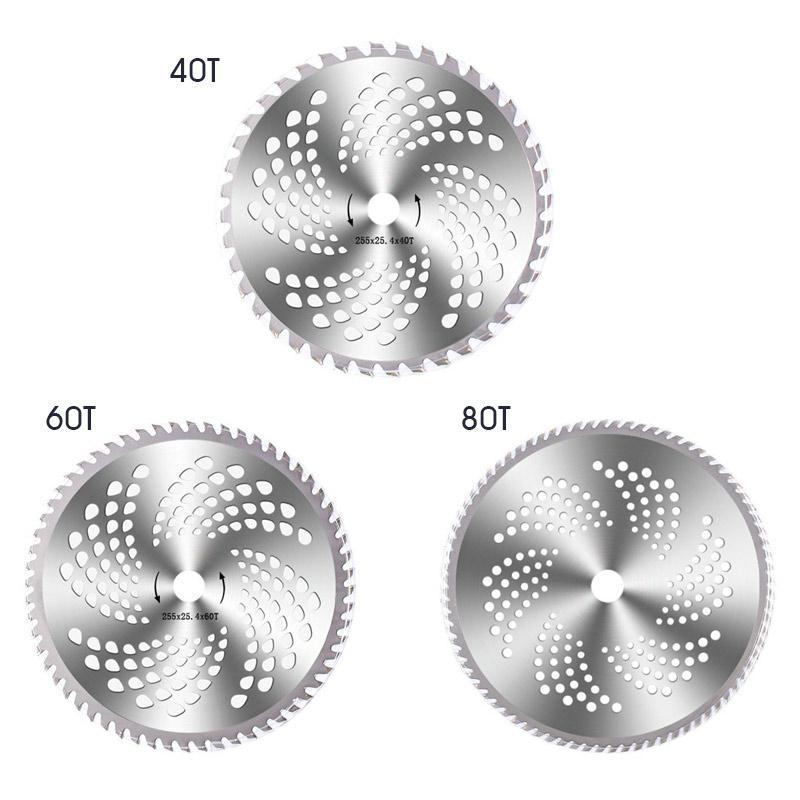 Plæneklipper savblad, metallegering, skarpt 40/60/80-tandet design, klipper effektivt græs og buske.