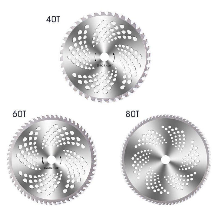 Plæneklipper savblad, metallegering, skarpt 40/60/80-tandet design, klipper effektivt græs og buske.