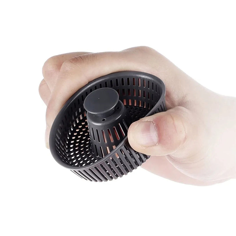Rustfrit stål bundprop til køkkenvask, sølvfarvet, tryk-type, forhindrer lugt og insekter, moderne design.