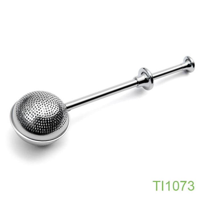 Rustfri stål teipipette med langt håndtag, ergonomisk teleskophåndtag, filtrerer teblade effektivt.