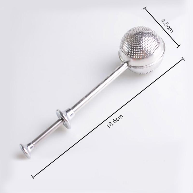 Rustfri stål teipipette med langt håndtag, ergonomisk teleskophåndtag, filtrerer teblade effektivt.