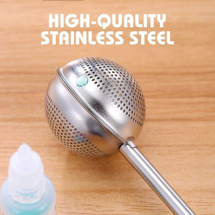 Ruostumaton teräksinen teesiivilä hopea, elegantti design, tiheät suodatinreiät, ergonominen kahva, kotikäyttöön