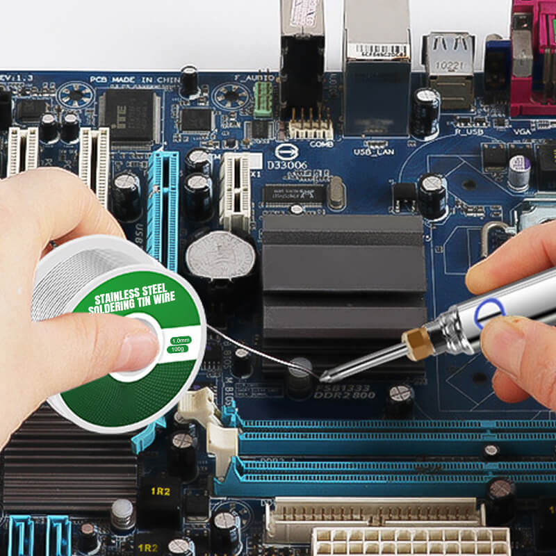 Ruostumaton teräslanka, ohut ja kiiltävä, kestävä ja korkealaatuinen, ympäristöystävällinen juotoskäyttöön.