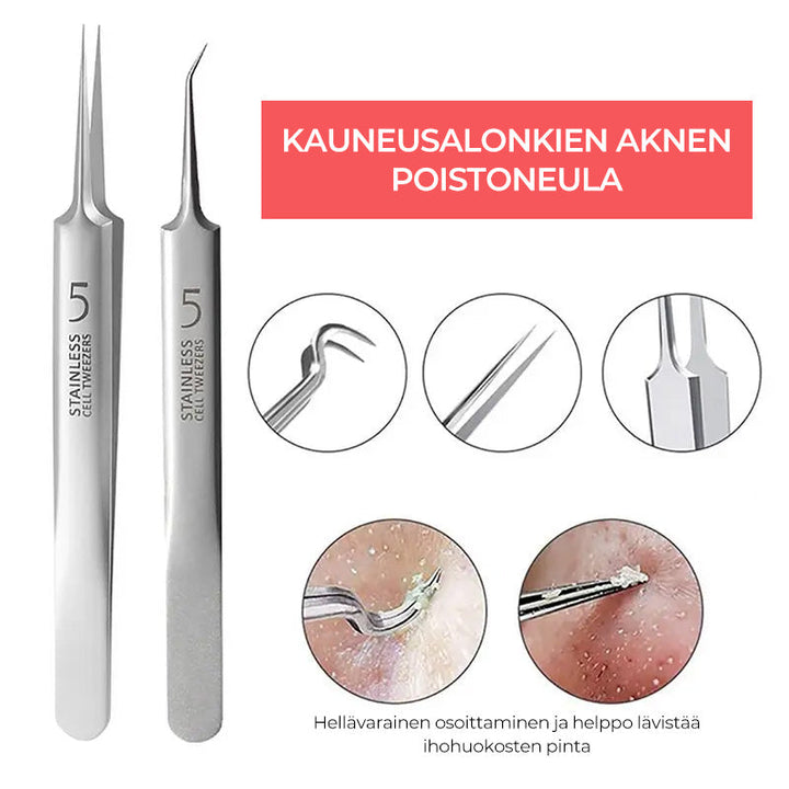 Pinset til fjernelse af hudorme i rustfrit stål, præcist rustfrit stål, til effektiv hudpleje for mænd og kvinder.