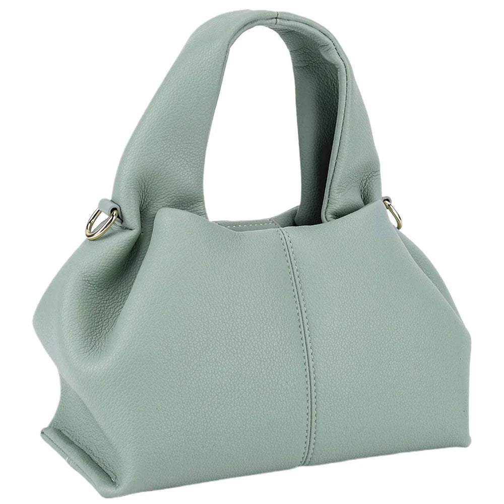 Ruskea keinonahkainen retro crossbody-laukku naisille, pilvimuotoilu, tyylikäs ja kestävä, sopii moniin tilaisuuksiin.