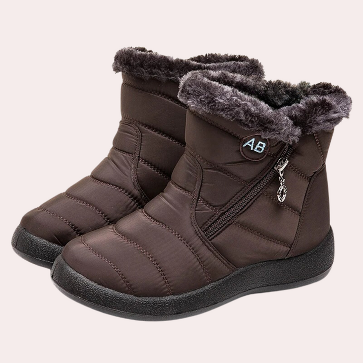 Ruskeat naisten Elisa-talvikengät, lämmin vuori, kestävä ulkopinta, tyylikäs minimalistinen design.