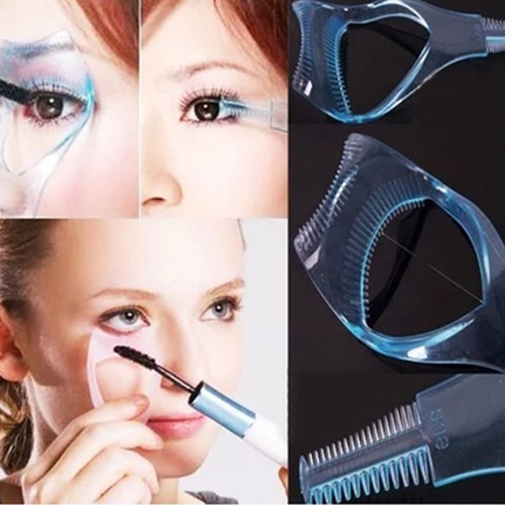 Rosa mascara applikator med buet kam og øjenlågsbeskytter til præcis mascara påføring.