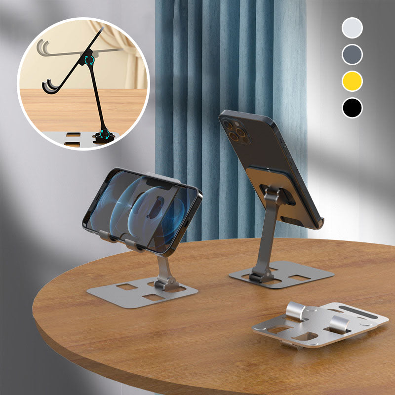 Justerbar aluminium telefonholder, stilfuld og holdbar, sølvfarve, alsidig brug til hjem og kontor.