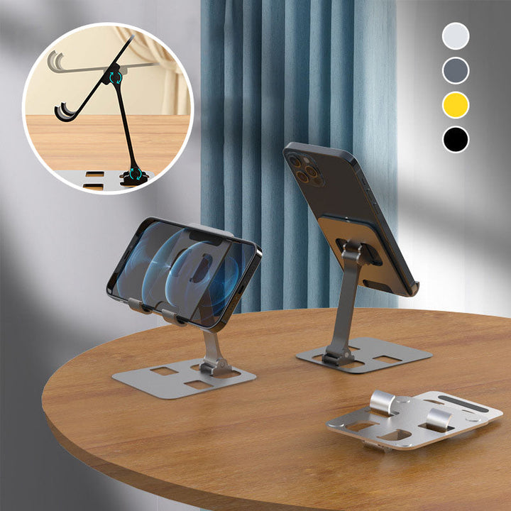 Justerbar aluminium telefonholder, stilfuld og holdbar, sølvfarve, alsidig brug til hjem og kontor.