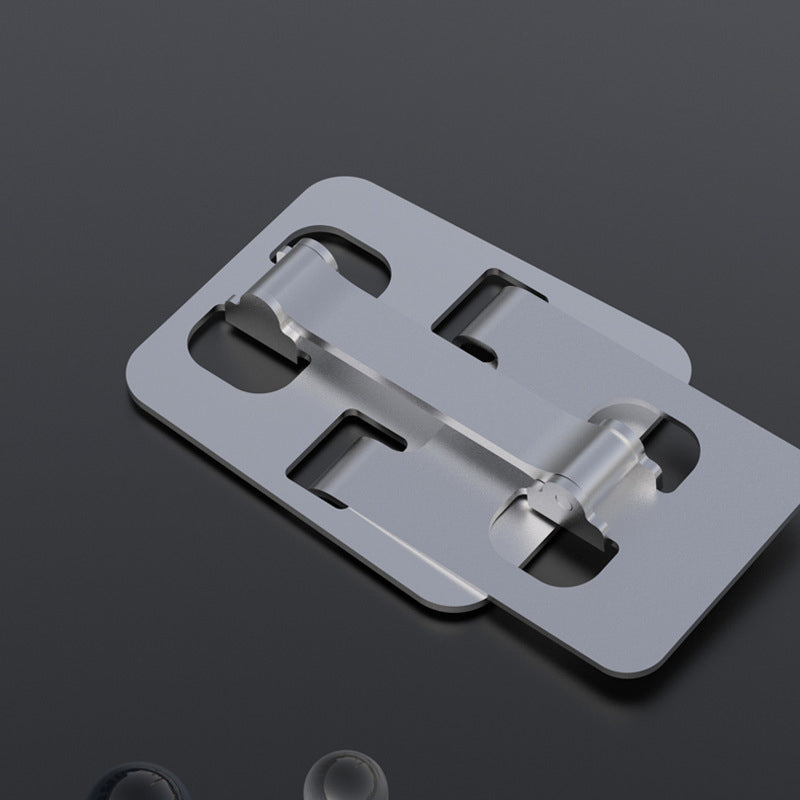Justerbar aluminium telefonholder, stilfuld og holdbar, sølvfarve, alsidig brug til hjem og kontor.
