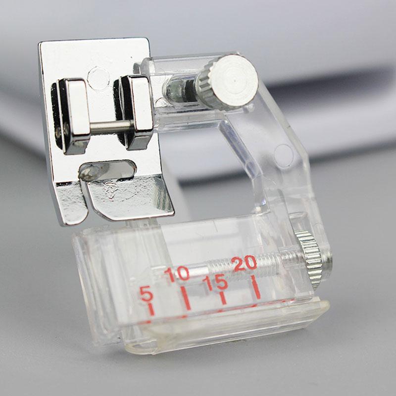 Justerbar bias binder trykfod til symaskine, metal og plastik, justerbar bredde 5mm-20mm, nem installation.
