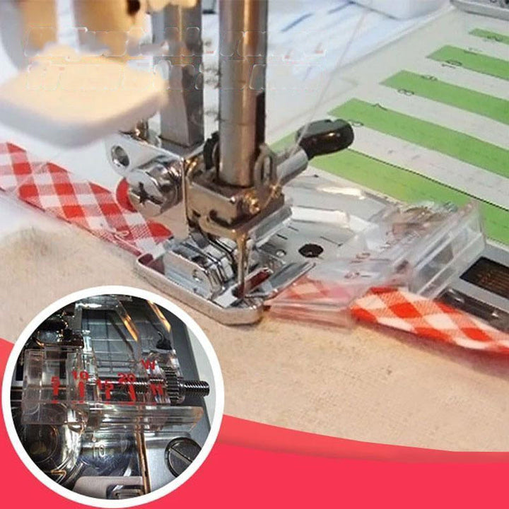 Justerbar bias binder trykfod til symaskine, metal og plastik, justerbar bredde 5mm-20mm, nem installation.