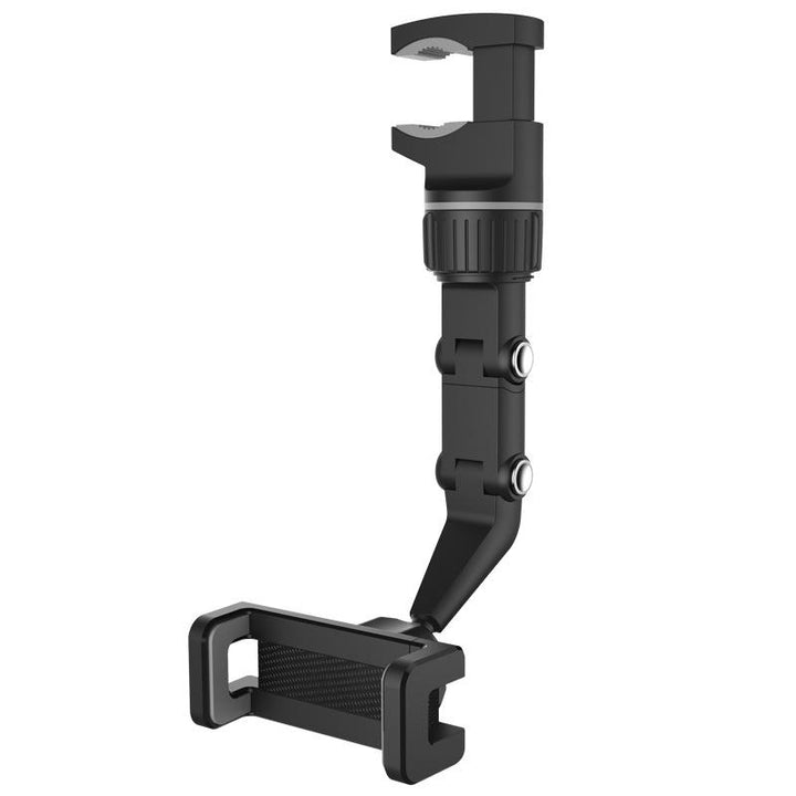 Justerbar grøn biltelefonholder til bakspejl, 960° drejelig, til bilbrug, moderne design, sikker montering.