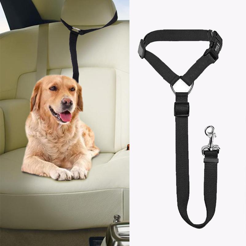 Justerbar hundesele til bilen - Lyserød, sikker til rejser.