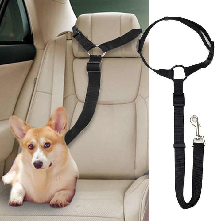 Justerbar hundesele til bilen - Lyserød, sikker til rejser.