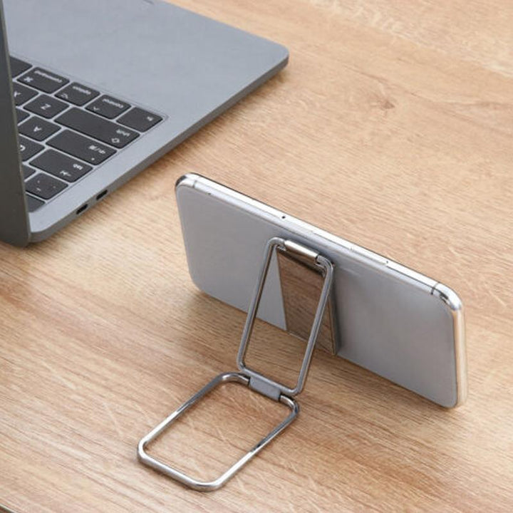 Justerbar metal telefonholder, sort, rosaguld eller sølv, elegant og foldbar, til mænd og kvinder.