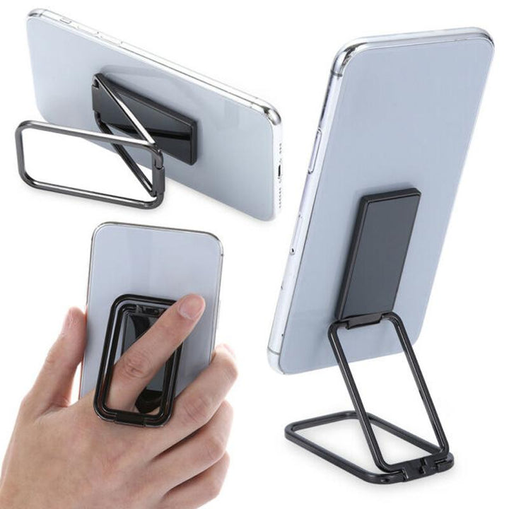 Justerbar metal telefonholder, sort, rosaguld eller sølv, elegant og foldbar, til mænd og kvinder.