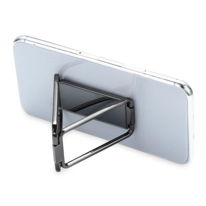 Justerbar metal telefonholder, sort, rosaguld eller sølv, elegant og foldbar, til mænd og kvinder.