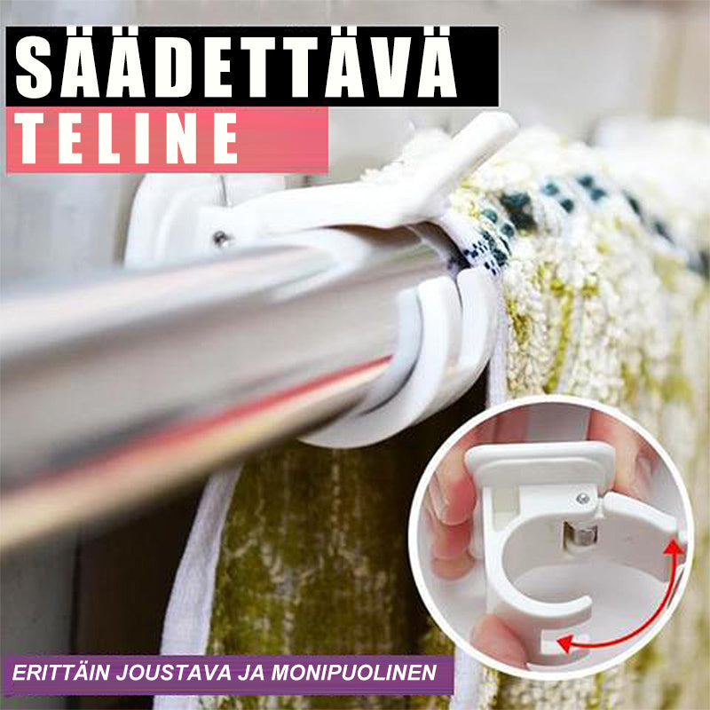 Justerbare stangholdere til gardiner uden søm, stærkt klæbemiddel, kan bære 8 kg, nem installation, moderne design, hvid