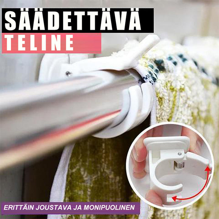 Justerbare stangholdere til gardiner uden søm, stærkt klæbemiddel, kan bære 8 kg, nem installation, moderne design, hvid
