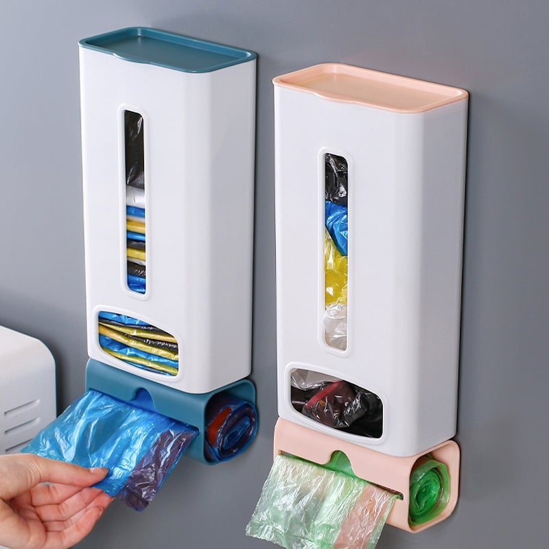 Vægmonteret plastiksnor, minimalistisk og stilfuld opbevaringsløsning til organisering i køkken eller badeværelse.