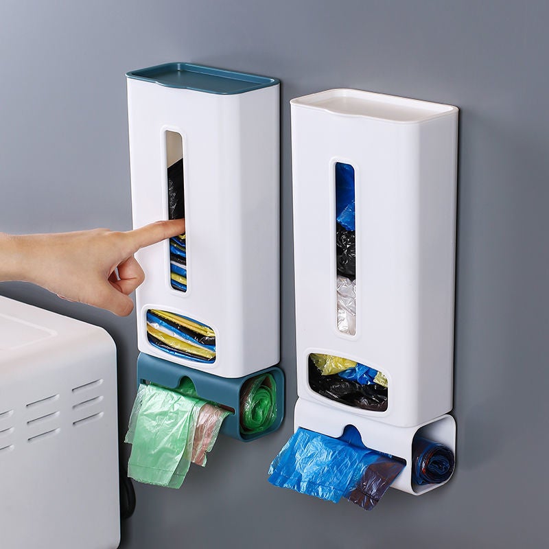 Vægmonteret plastiksnor, minimalistisk og stilfuld opbevaringsløsning til organisering i køkken eller badeværelse.