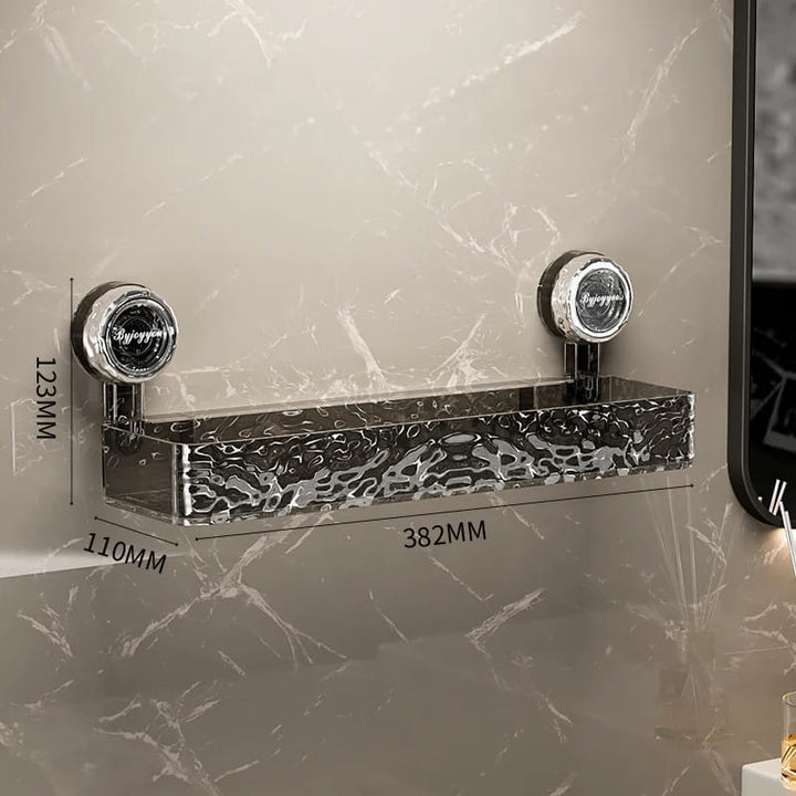 Vægbeslag til badeværelse med sugekop, holdbart PET-materiale, rektangulær form, nem installation.