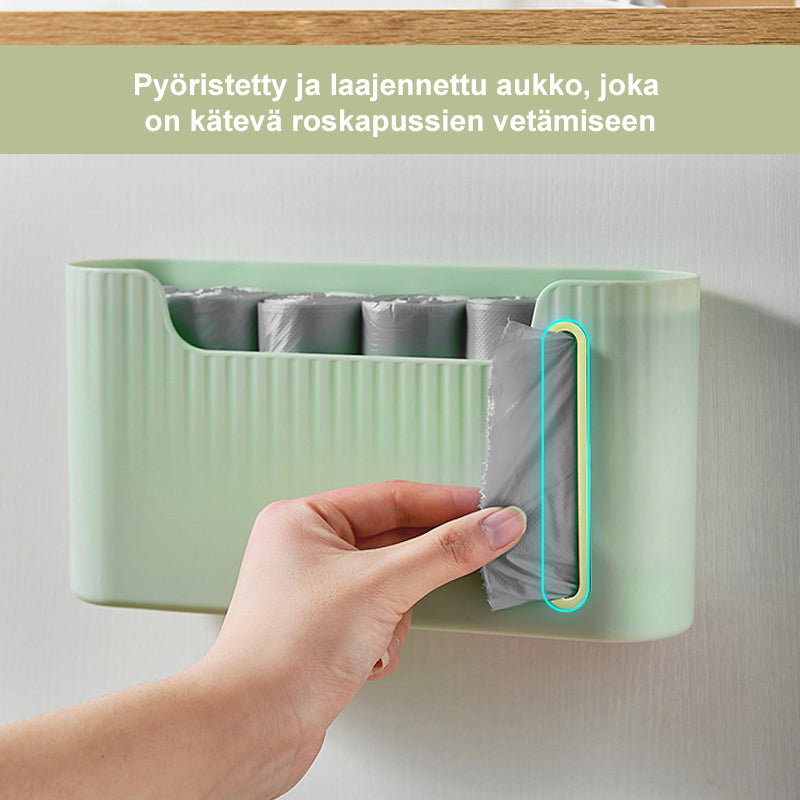 Vægmonteret affaldsposholder i hvid, moderne og holdbart design til hjemmet, nem at montere uden boring
