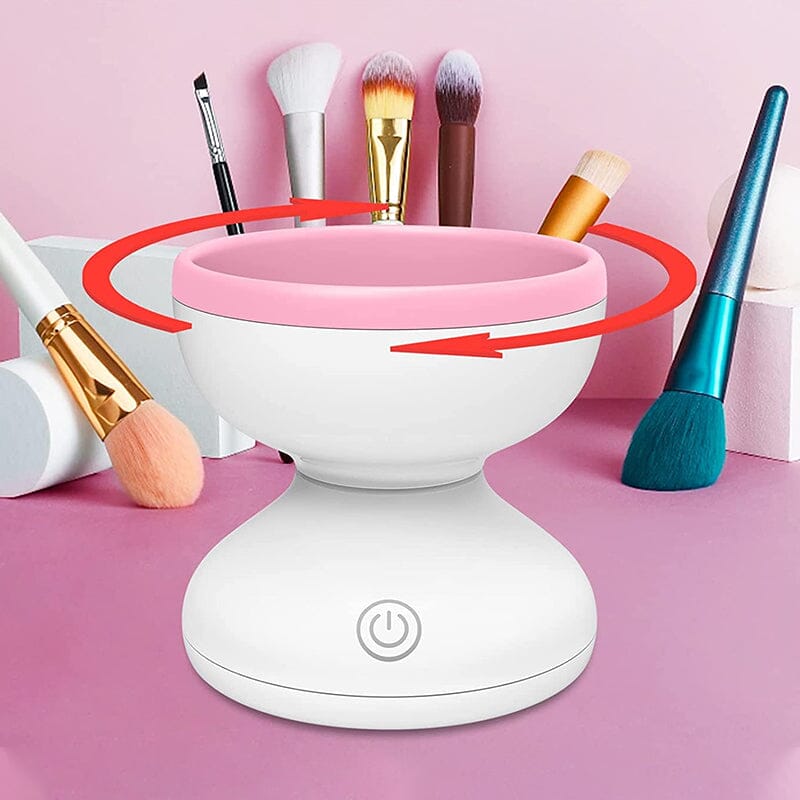 Elektrisk Make-up Børste Rengøringsmaskine, moderne og kompakt design, lilla farve, til badeværelse eller rejser.