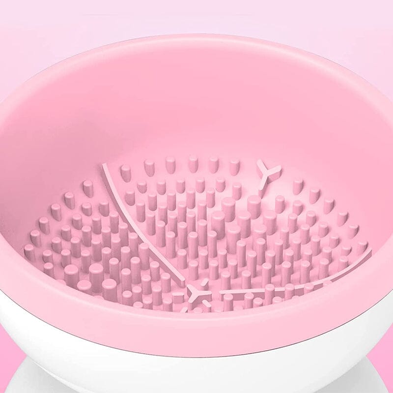 Elektrisk Make-up Børste Rengøringsmaskine, moderne og kompakt design, lilla farve, til badeværelse eller rejser.